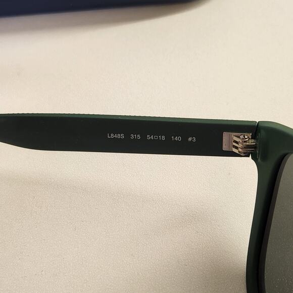 LACOSTE NWT Men's Matte Green Soft Square Classic Sunglasses - Picture 5 of 11